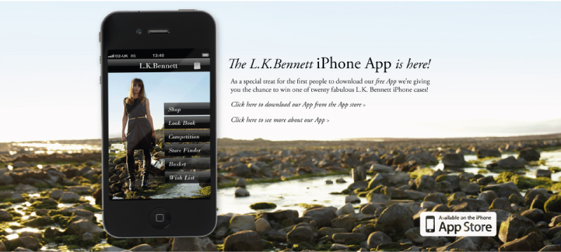 L.K.Bennett iPhone App page