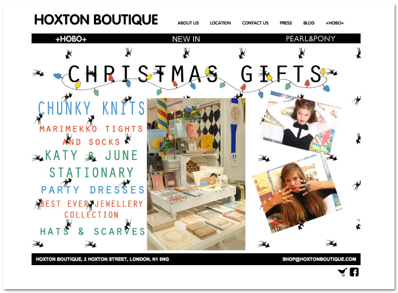 Tom Walsh Design - Hoxton Boutique home page