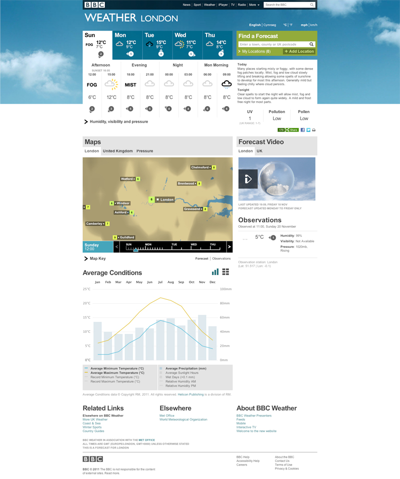 Tom Walsh Design - BBC Weather home page